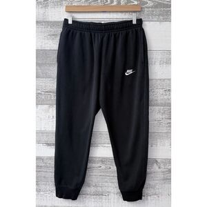 Nike Sweatpants Drawstring Pockets Black Jogger Embroidered Logo Fleece Youth L